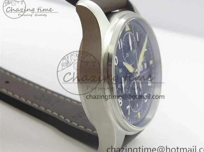 MIROTIME 0508 Pilot Chrono Spitfire IW387903 SS ZF 1:1 Best Edition Black Dial on Brown Leather Strap A OdorResistant 7127